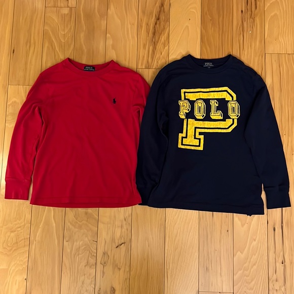 2 Boys Long Sleeve Ralph Lauren T-Shirts size (8) Good condition